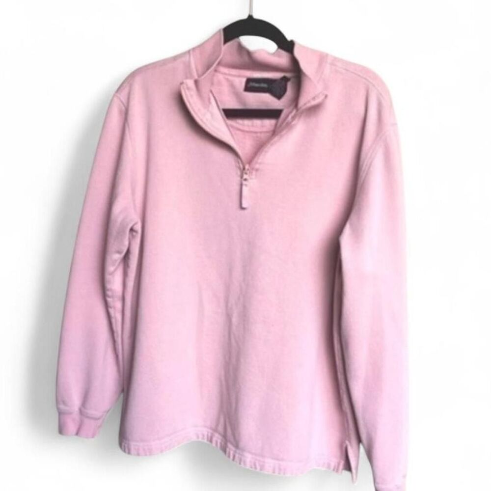 Vintage St. John’s Bay Tennis Prep Baby Pink 1/4 Zip Pullover